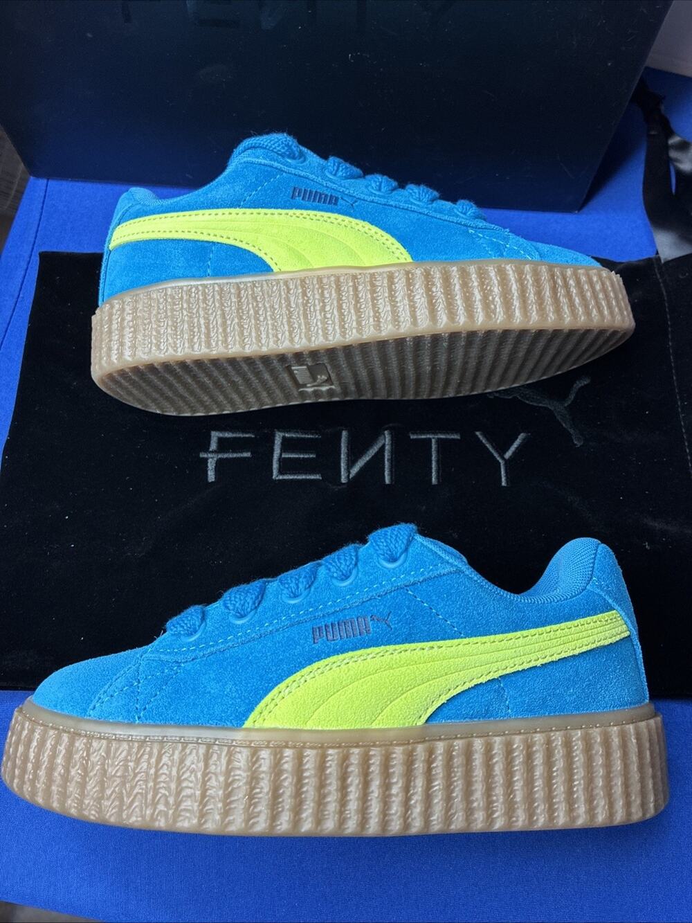 PUMA x FENTY Creeper Phatty Blue Lime Kids Size 2C New With Box 2y